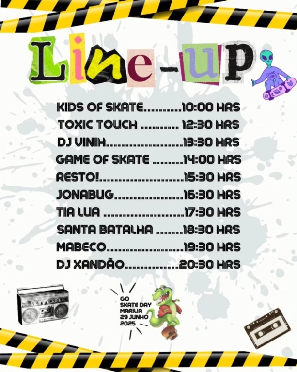 Atividades em duas praças de Marília trazem neste domingo o “Go Skate Day Marília” com disputas, manobras radicais e até uma skateata, além de lazer e arte,