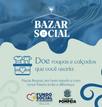 Bazar Social arrecada roupas e mais para famílias em Pompéia