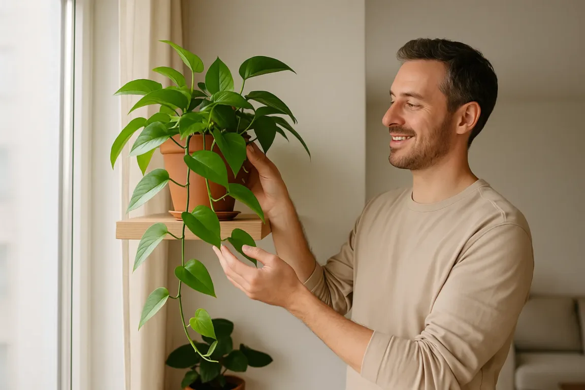 A jiboia verde ganha folhas maiores quando colocada nesse ponto estratégico da casa A jiboia verde ganha folhas maiores quando colocada nesse ponto estratégico da casa