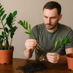6 macetes para fazer mudas de zamioculca pela divisão de touceiras