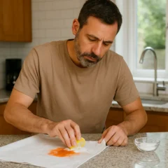 A técnica mais fácil de remover mancha de molho vermelho do pano de prato