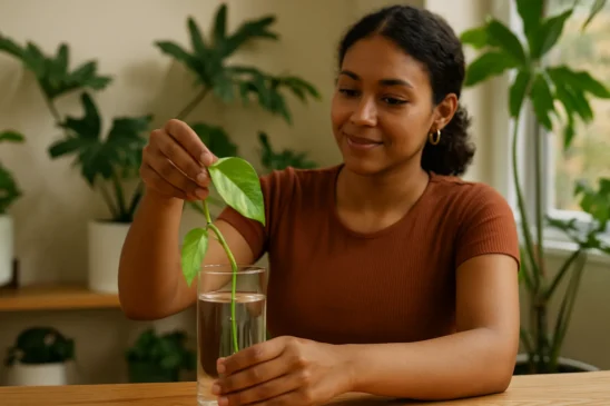 Aprenda a fazer muda de jiboia direto na água com este truque simples