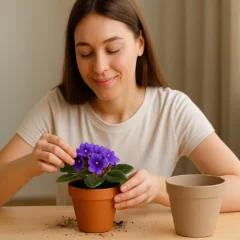 Como plantar violeta africana direto no vaso e manter a floração constante