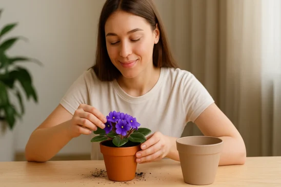 Como plantar violeta africana direto no vaso e manter a floração constante