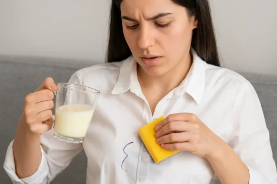 Como tirar mancha de caneta da roupa com leite quente e detergente