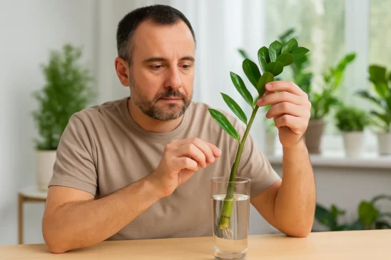 Cortei a zamioculca por impulso e quase matei a planta