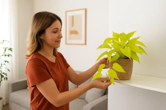 Jiboia neon transforme essa planta em destaque da sua sala