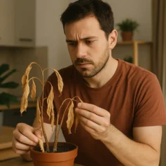 Percebi muitas plantas secas em casa e entendi que era sinal de energia pesada