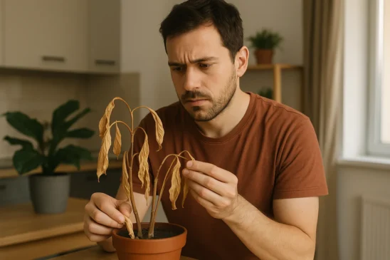 Percebi muitas plantas secas em casa e entendi que era sinal de energia pesada