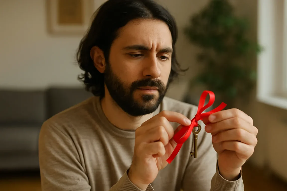 Simpatia com fita vermelha e chave para encontrar o amor