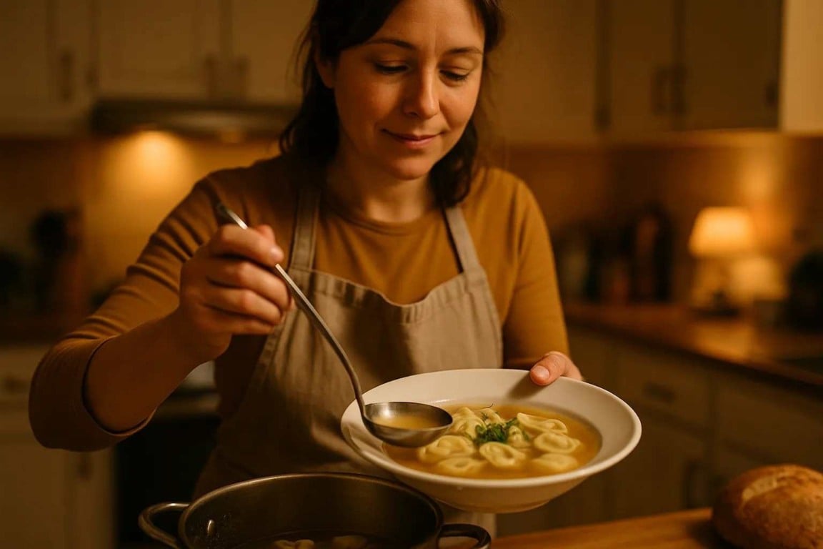 Sopa de capeletti - o segredo que deixa mais encorpado