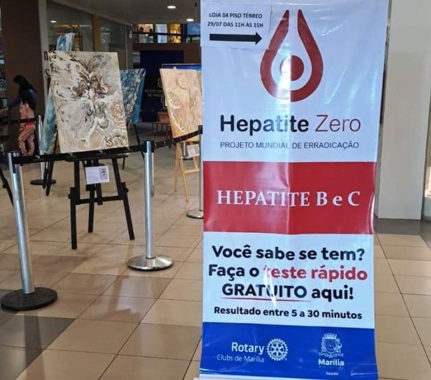 Campanha com Rotary oferece testes rápidos de hepatite em Marília