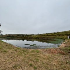 Lagoa de tratamento de esgoto recebe limpeza em Pompeia
