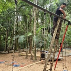 Bosque tem reforma no playground e promete segurança