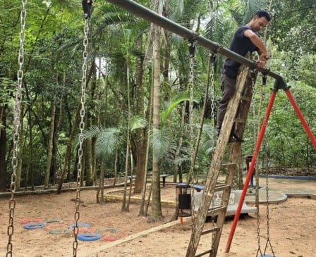 Bosque tem reforma no playground e promete segurança