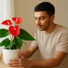 2 ajustes de luz que mantêm a cor viva do antúrio vermelho