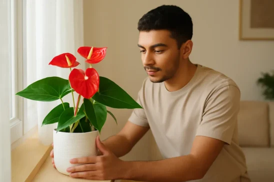 2 ajustes de luz que mantêm a cor viva do antúrio vermelho