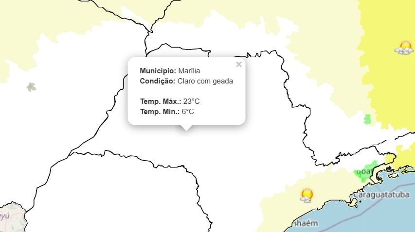Inmet alerta risco de geada em Marília e frio de até 6º