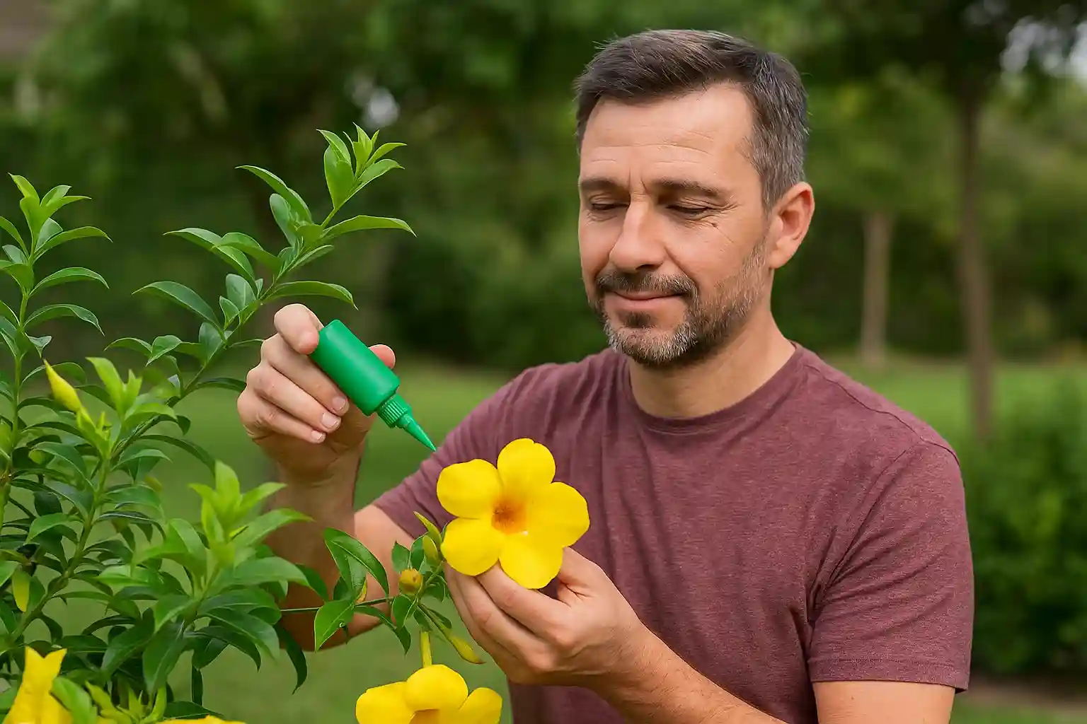 Alamanda florida com 4 formas de adubação seguras