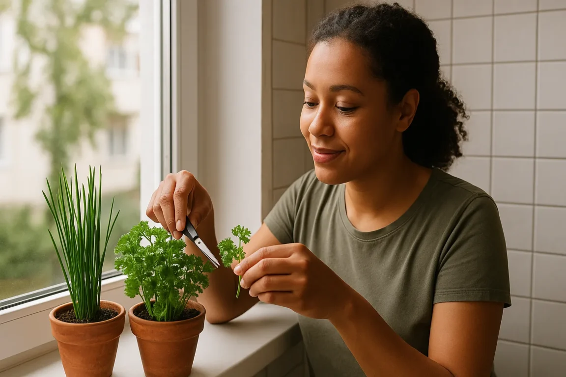 Cheiro-verde fresquinho fiz uma mini horta na janela e nunca mais precisei comprar Cheiro-verde fresquinho fiz uma mini horta na janela e nunca mais precisei comprar