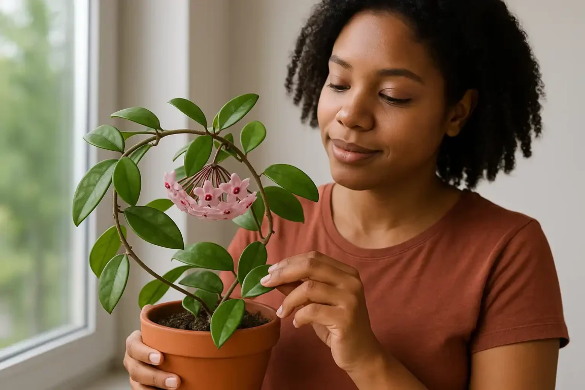 Flor de cera cuide da Hoya carnosa para mantê-la sempre florida