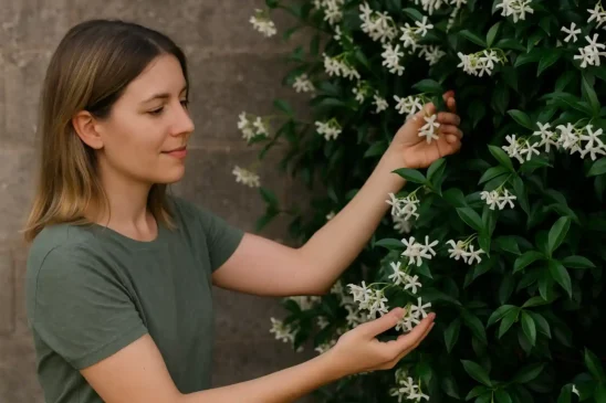 Jasmim-estrela para cobrir muros floridos