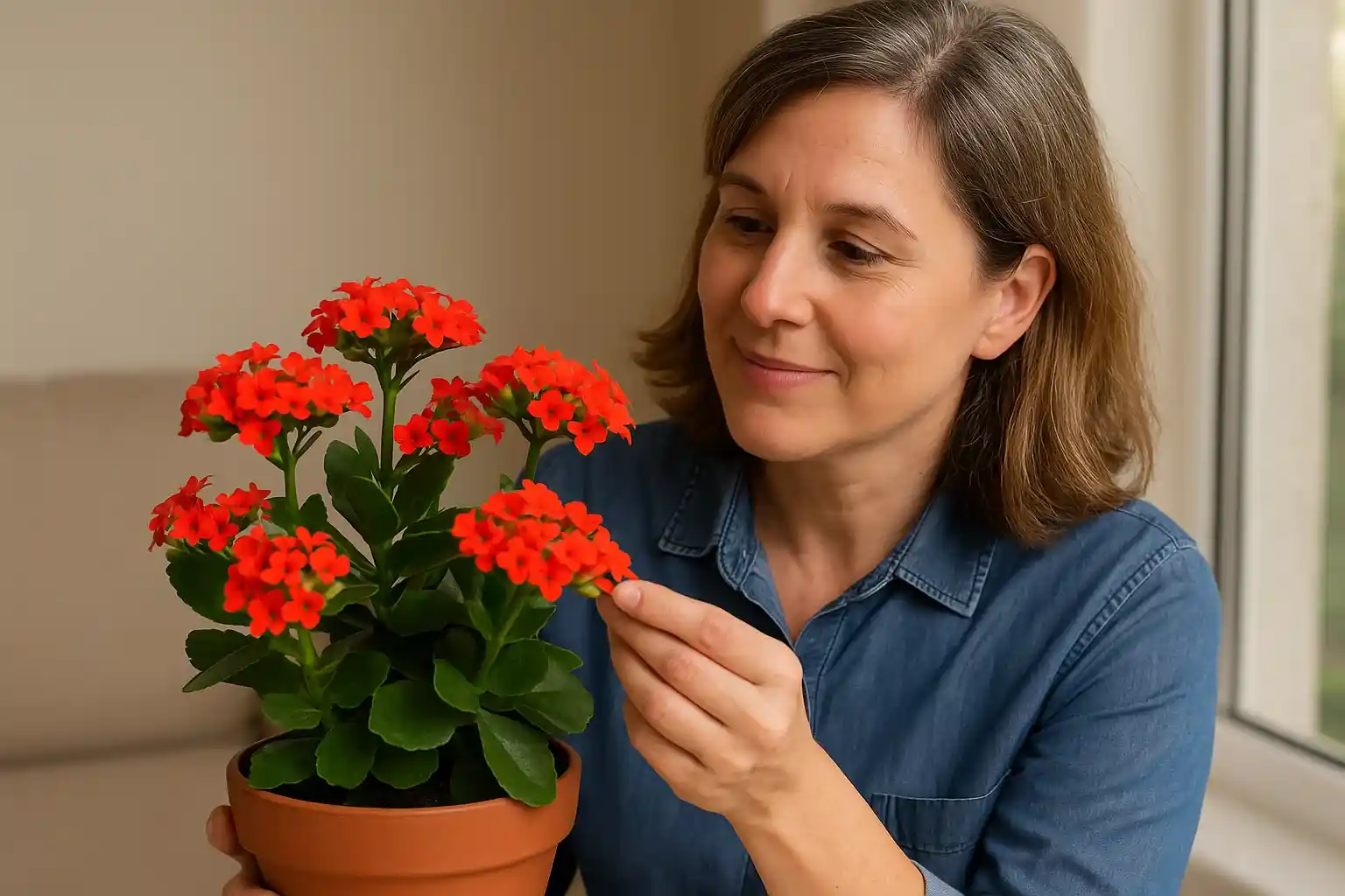 Kalanchoe blossfeldiana com duas florações