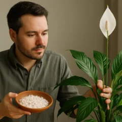 Lírio da paz como usar casca de ovo para flores mais brancas e folhas mais fortes