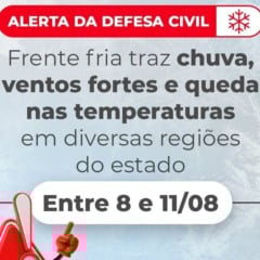 Frio intenso avança e derruba temperatura no Dia dos Pais em Marília