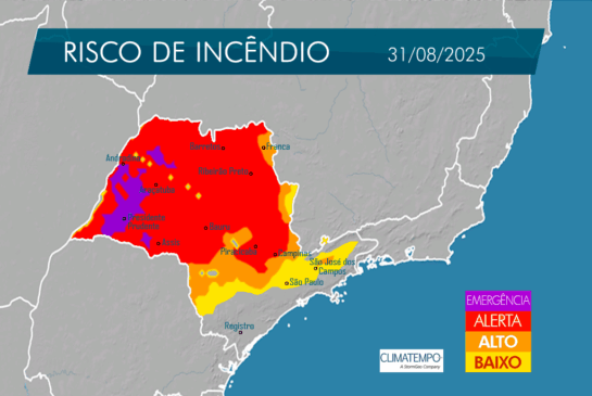 Mapas mostram evolução dos riscos de incêndio em Marília e interior paulista