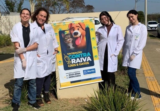 Atuação de estudantes da Unimar reforça vacinação antirrábica em Marília