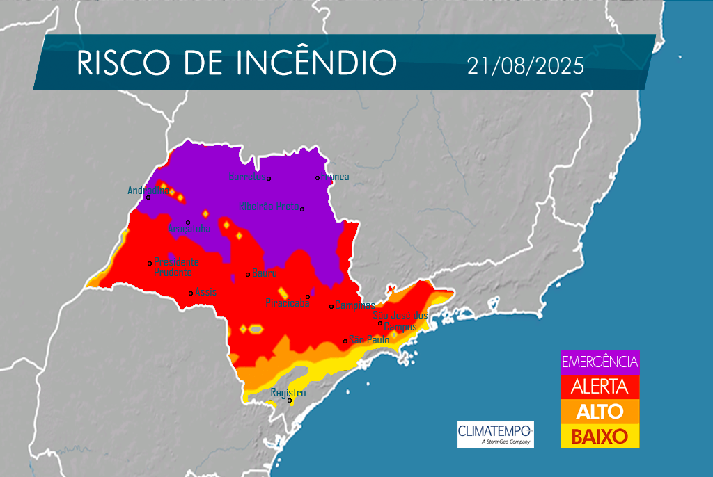Semana terá veranico com calor e risco de incêndios