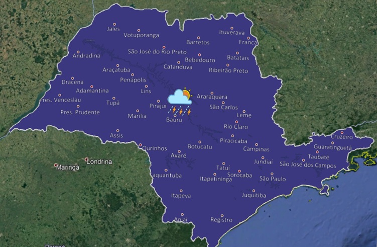 Inmet e Defesa civil fazem alerta de chuvas, vento e frio para Marília e região