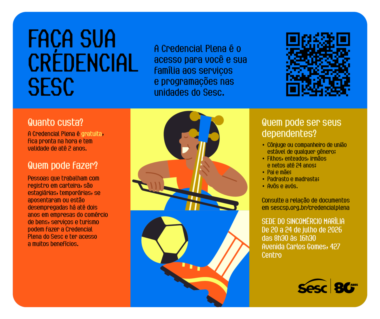 Sesc faz credenciamento gratuito no Sincomércio em Marília