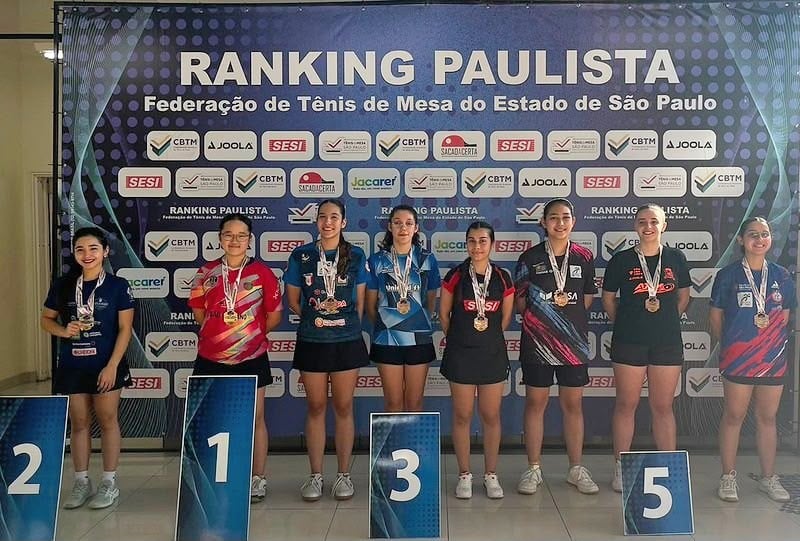 Tênis de Mesa de Marília conquista 5 pódios na 5ª Etapa do Ranking Paulista